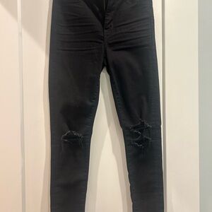 American Eagle Outfitters Black Ripped Skinny Jeans